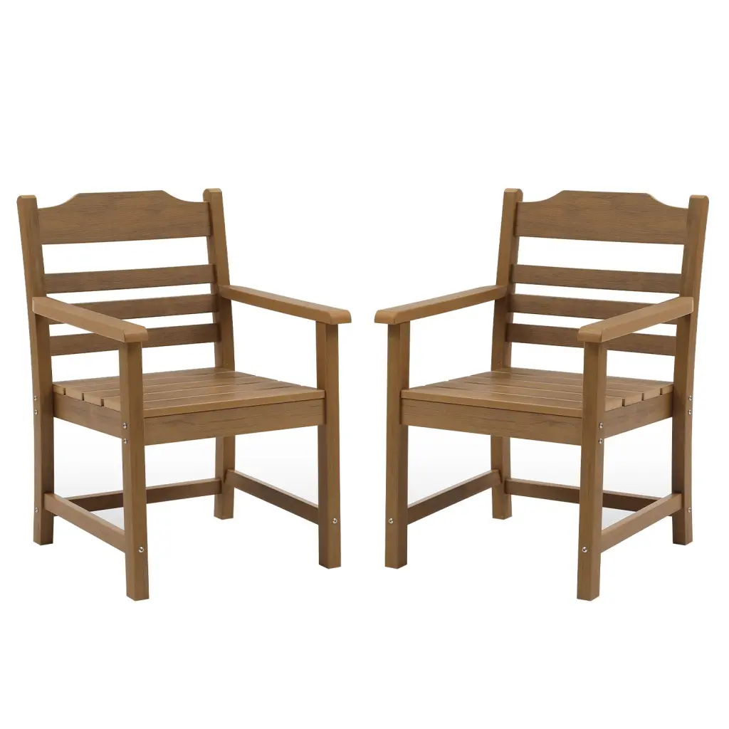 Patio Dining Chair Arms Set 2 Hips Fabric Imitation Wicker Outdoor Furniture justone outdoor -premium-