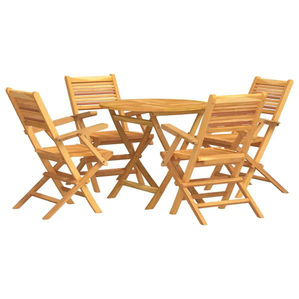 5 Piece Patio Dining Set Solid Wood Teak Outdoor Furniture Set Chairs