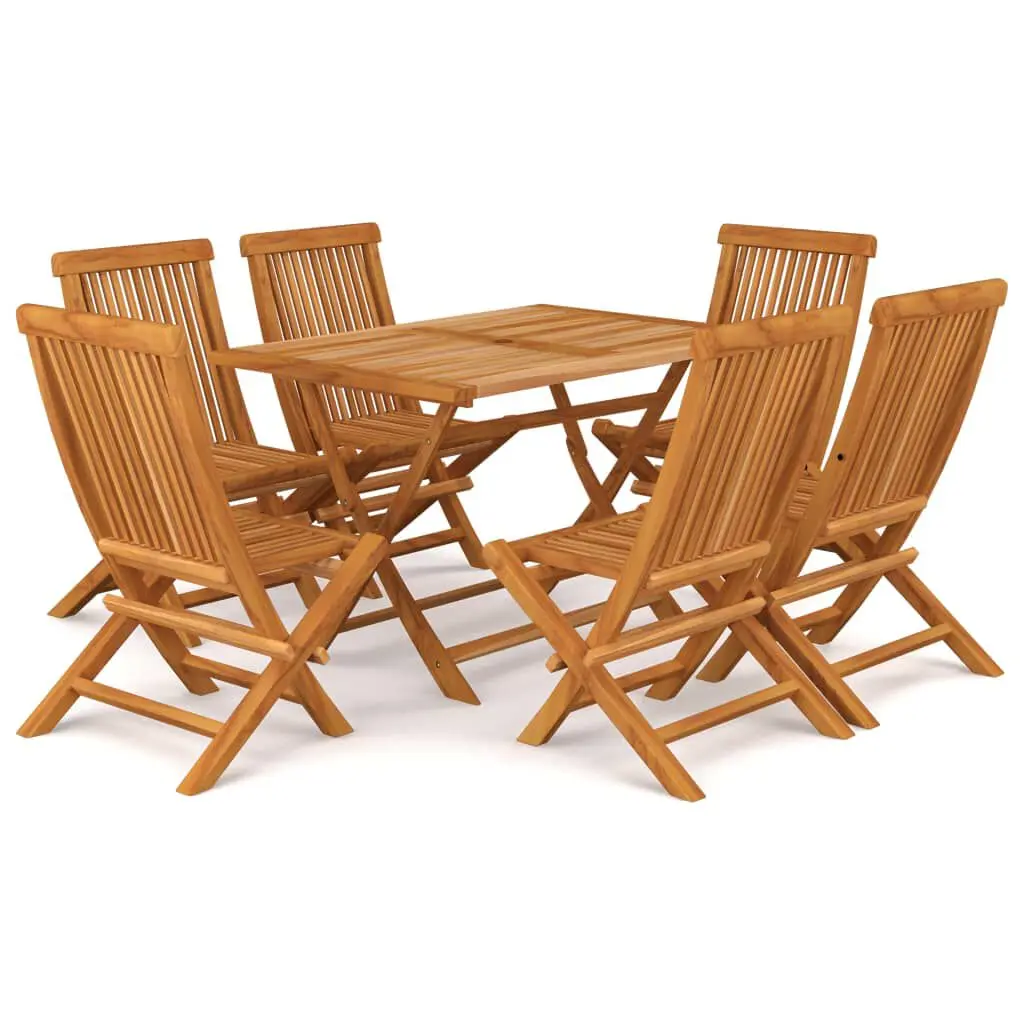 7 Piece Solid Teak Wood Patio Dining Set Outdoor