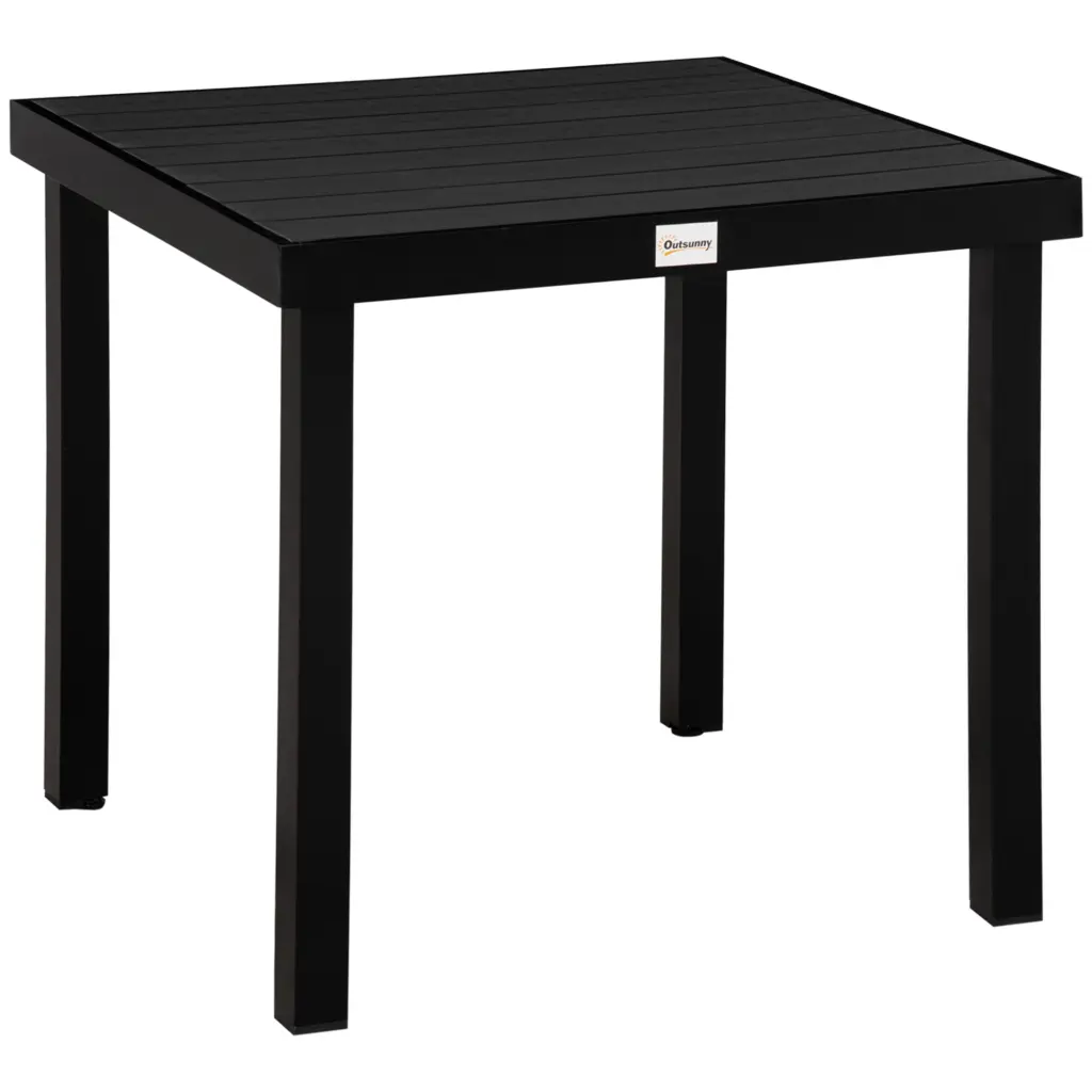 Outsunny Outdoor Dining Table 4 Person Square Light Metal Metallic Legs aosom business