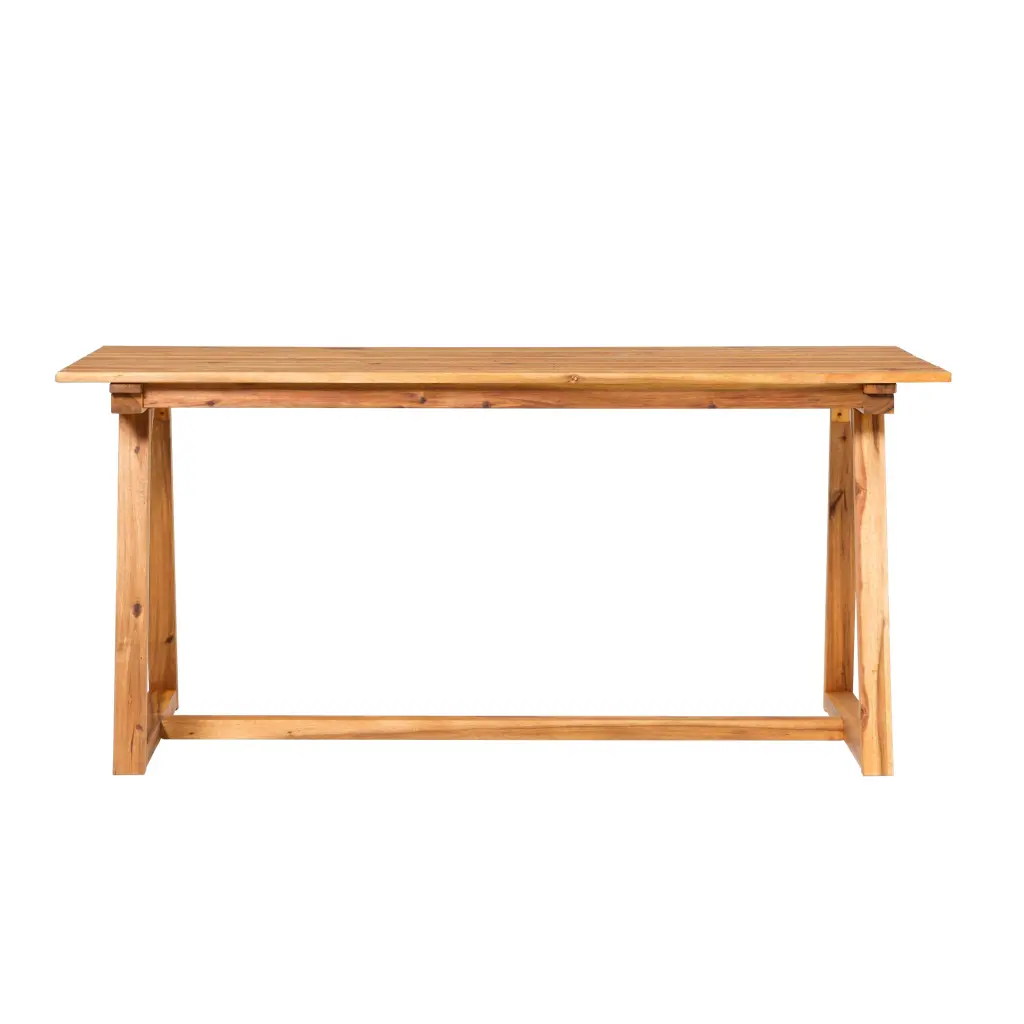 Contemporary Solid Timber Slat Top Patio Dining Table Natural Wood walker edison