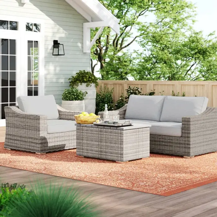 Chic Rattan Wicker 3 Person Seating Group - Fully Assembled lsi patio furniture