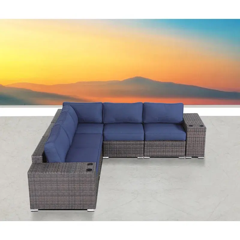 Fully Assembled Rattan Wicker 4 Person Seating Group Cushions lsi patio furniture