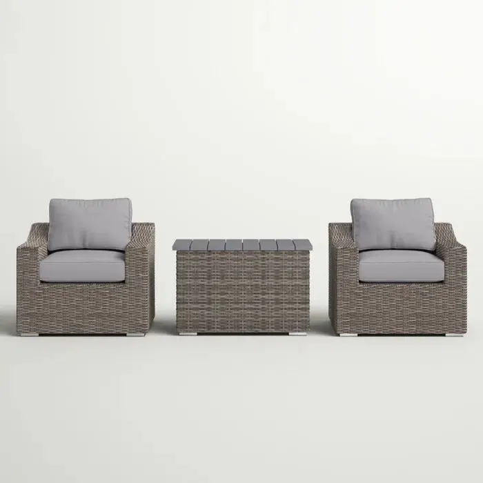 Stylish Rattan Wicker 2-Person Seating Group Plush Cushions lsi patio furniture