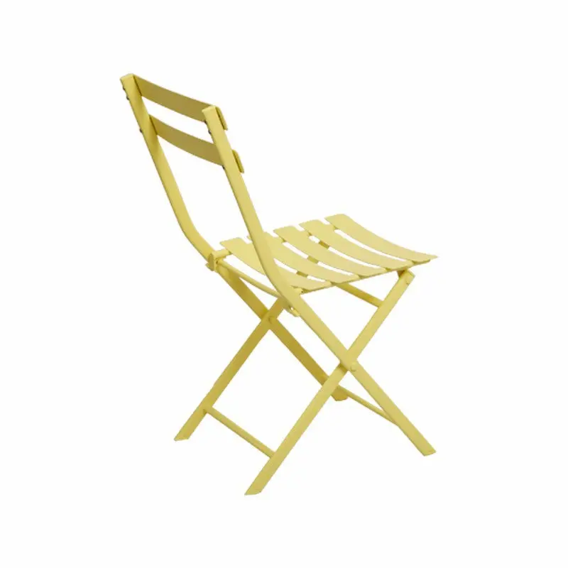 3 Piece Patio Bistro Set Collapsible Square Table and Chairs - Yellow garden life