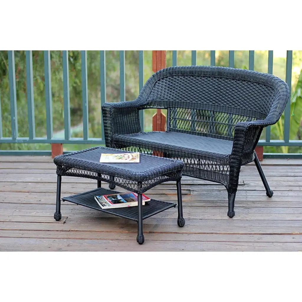 Maykoosh Classic Comfort Patio Love Seat and Coffee Table Set Without Cushion