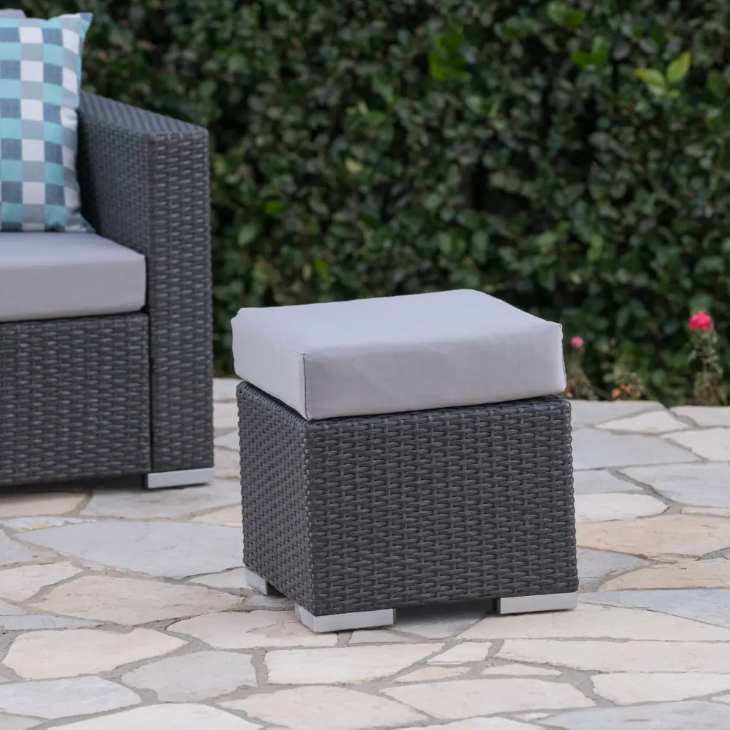 Santa Rosa 16 Grey Silver PE Rattan Iron Water-resistant Outdoor Furniture nh-kisa