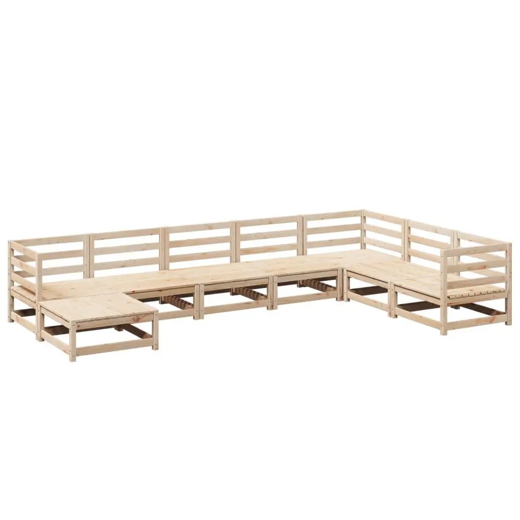 8 Piece Patio Sofa Set Solid Wood Pine