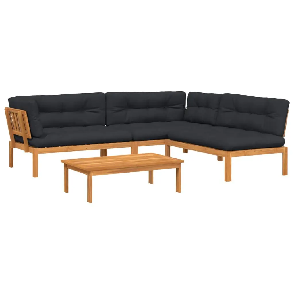 4 Piece Patio Pallet Sofa Set Cushions Solid Wood Acacia Outdoor Furniture