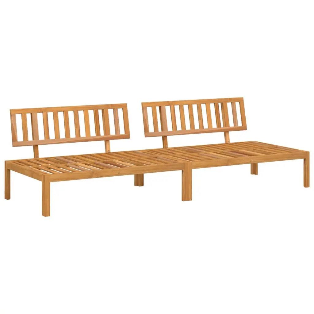 Patio Pallet Middle Sofas 2 Piece Set Solid Wood Acacia Outdoor Furniture
