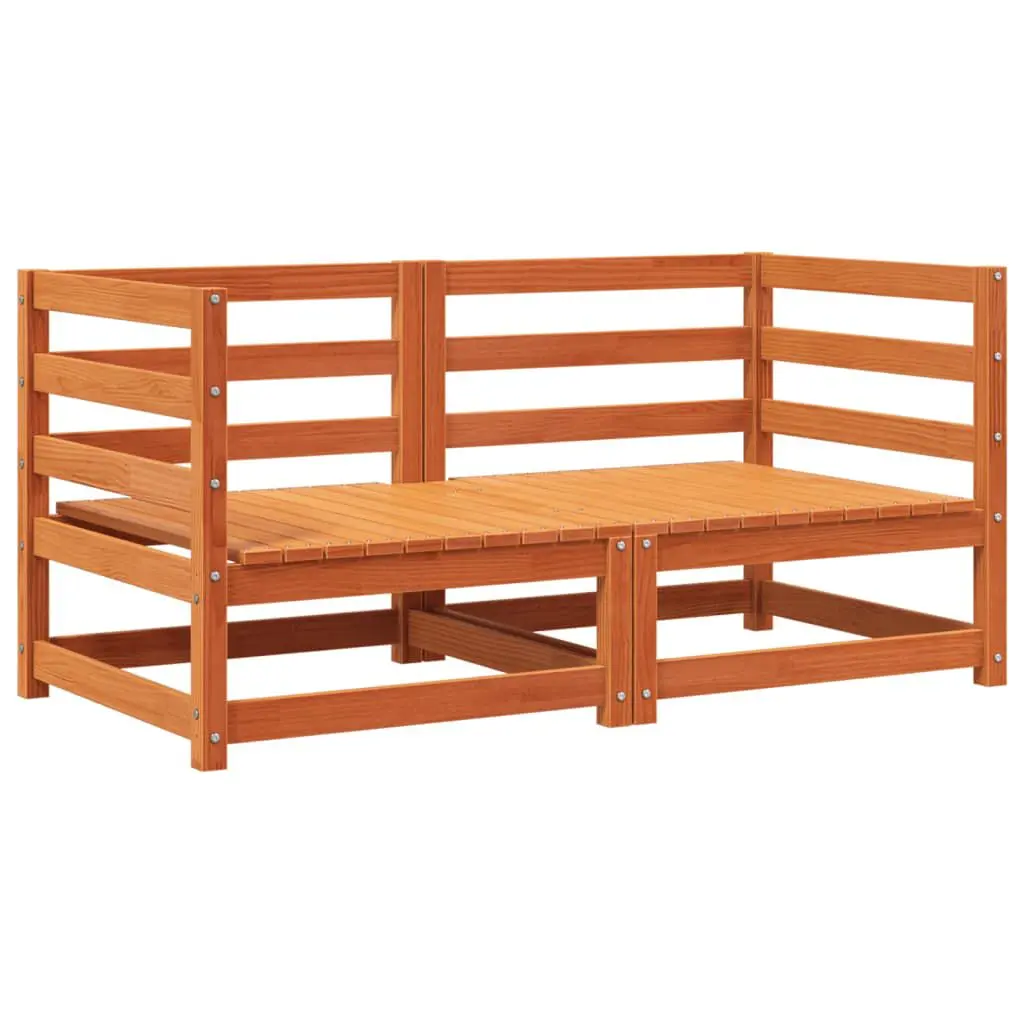 Patio Sofas Corner 2 pcs Wax Brown 27.6x27.6x26.4 Solid Wood Pine Outdoor Lounge Set