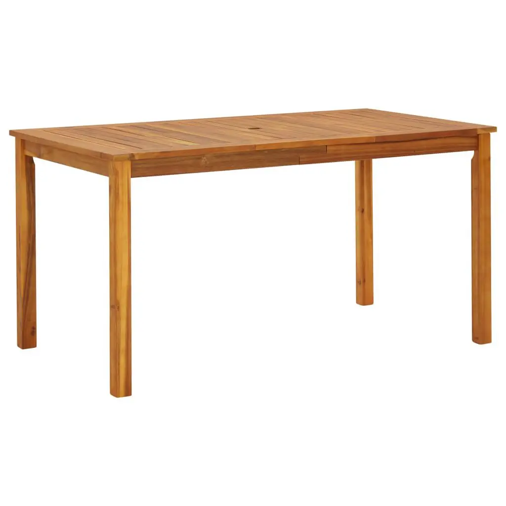 55.1 Inch Solid Acacia Wood Patio Table Outdoor Dining
