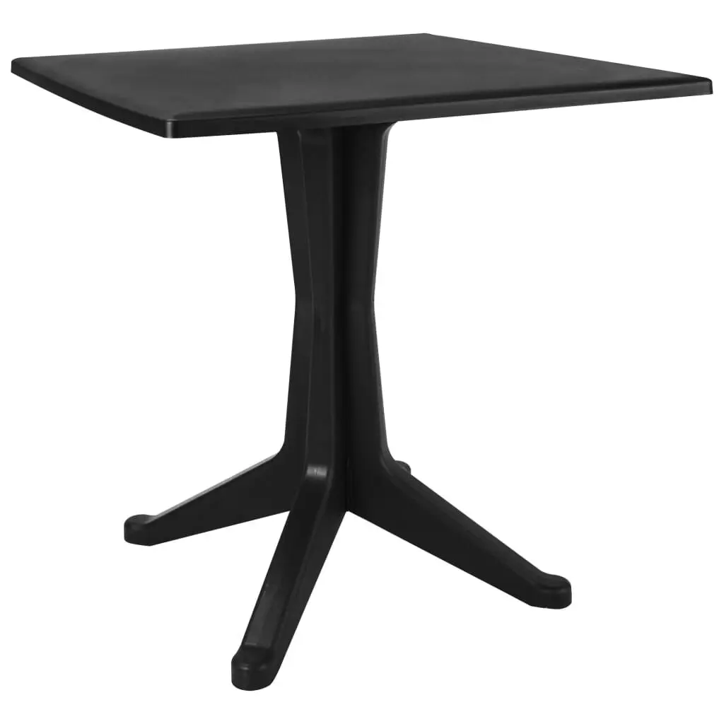 Anthracite Plastic Patio Table 27.6x27.6x28.2 Inches Compact Outdoor Side Table