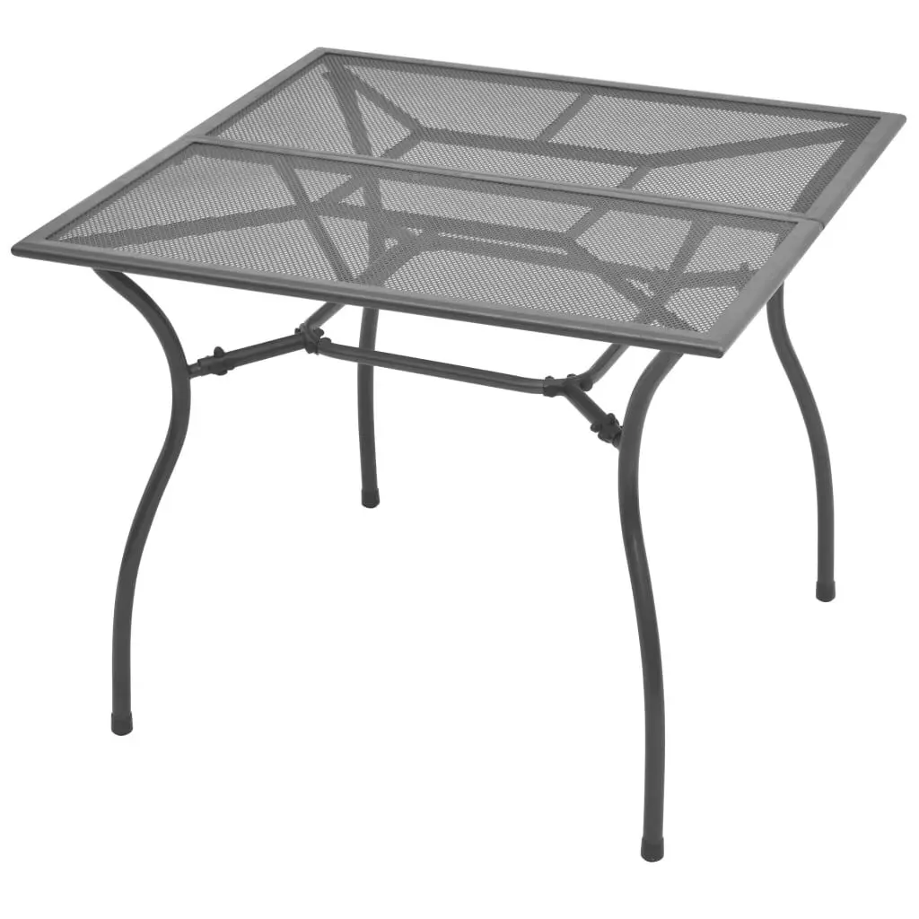 Patio Table 35.4x35.4x28.3 Inches Steel Mesh Outdoor Dining Table