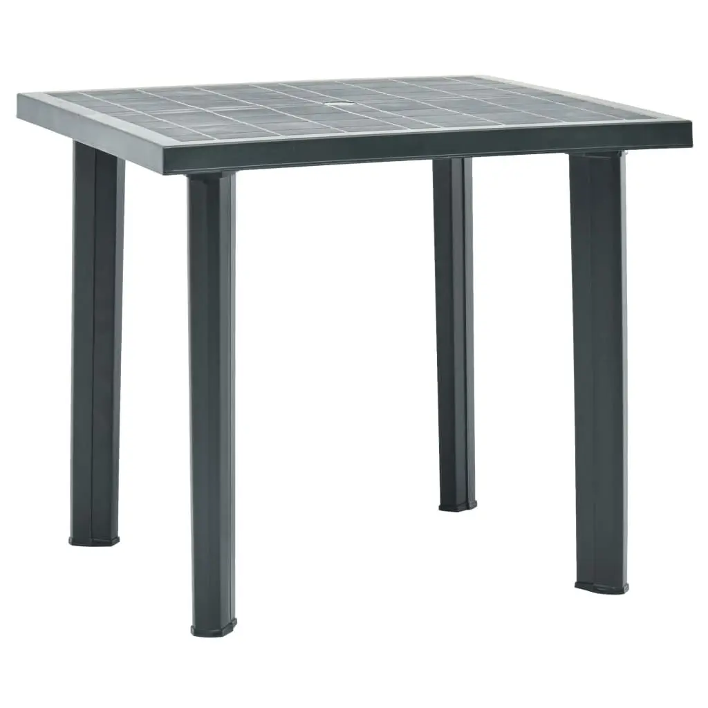 Patio Table Green 31.5x29.5x28.3 Inches Plastic Outdoor Side Table