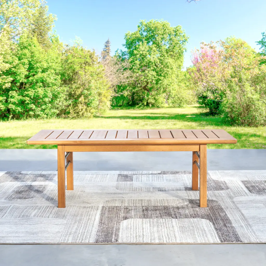 Rayna Honey Patio Sofa Table Light Brown Eucalyptus Timber sol