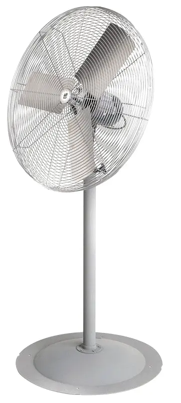 TPI ACU ACU 30-P Unassembled Pedestal Circulating Fan, 120 VAC, 2.7 , Aluminum Blade, Chromed Housing Material, Gray