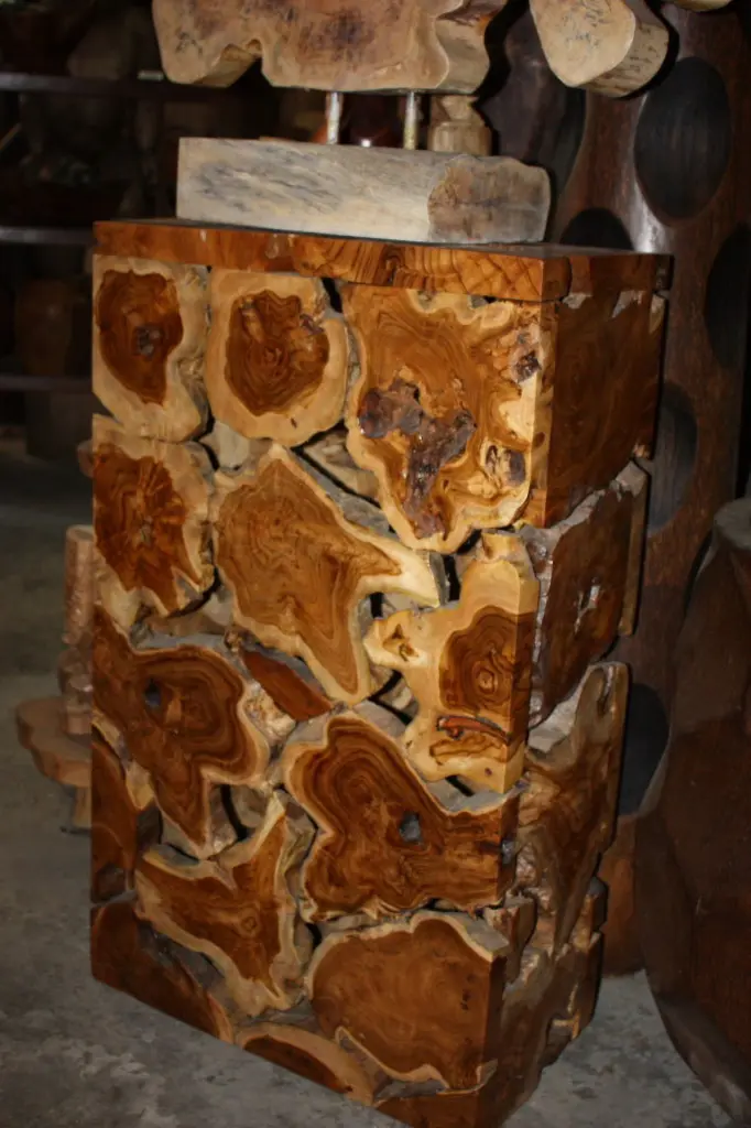 Teak Root Coffee Table Pedestal 40 X 24 X 12 Inches Bali Art Decor TikiMaster.com