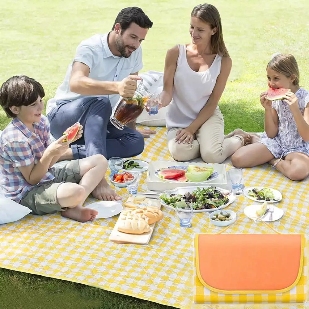 Waterproof Picnic Mat Outdoor Beach Tent Mat Yellow