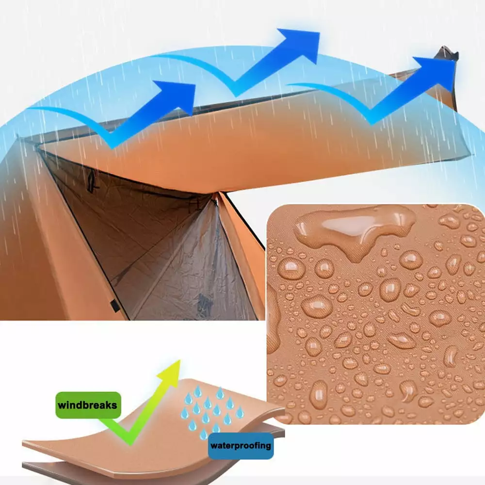 Geer Tents Portable Dual-layer Picnic Tent Windproof Rainproof 2-Person Shelter 210d