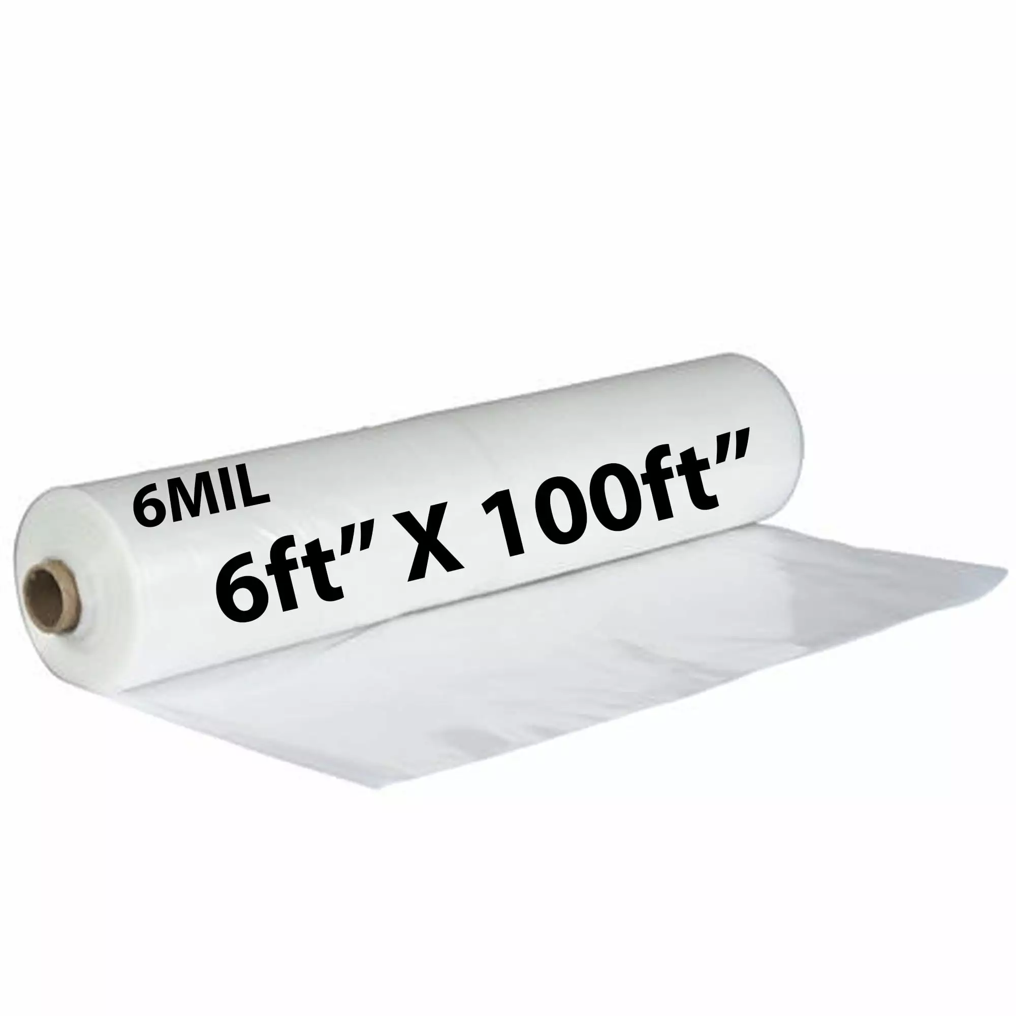 6Mil Clear LDPE Plastic Sheeting Tarp - 6ft x 100ft Recyclable Waterproof Cover Construction and Industrial Use 10ft
