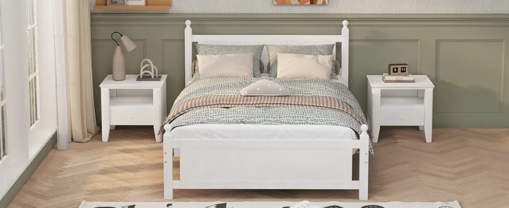 Full Solid Wood Platform Bed Frame Kids Teens Adults bed best