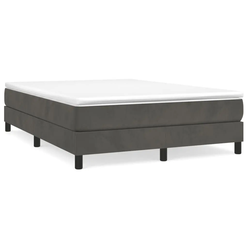 Bed Frame without Mattress Dark Gray Queen Velvet Platform Bed US Only