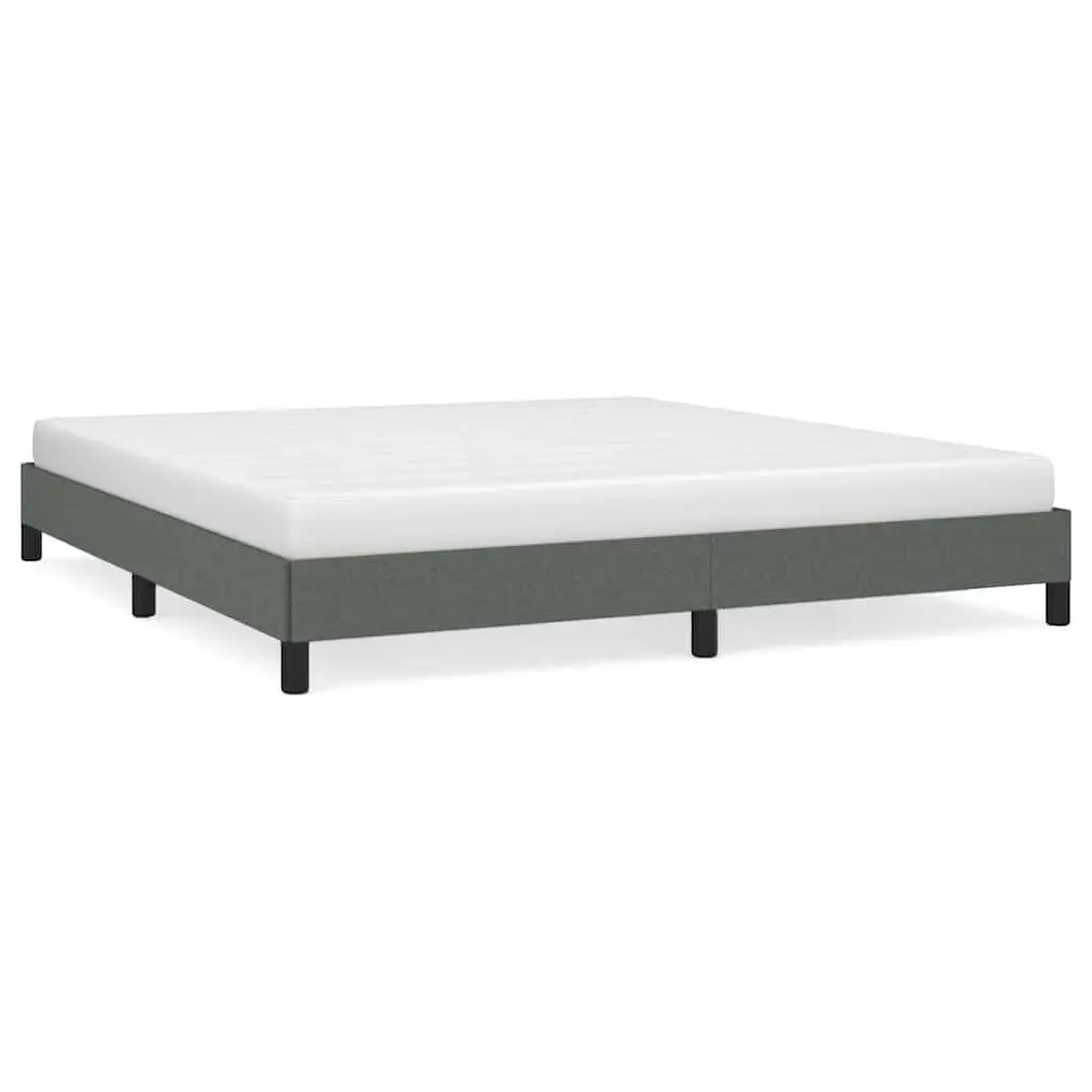 Bed Frame without Mattress Dark Gray California King Fabric Platform Bed