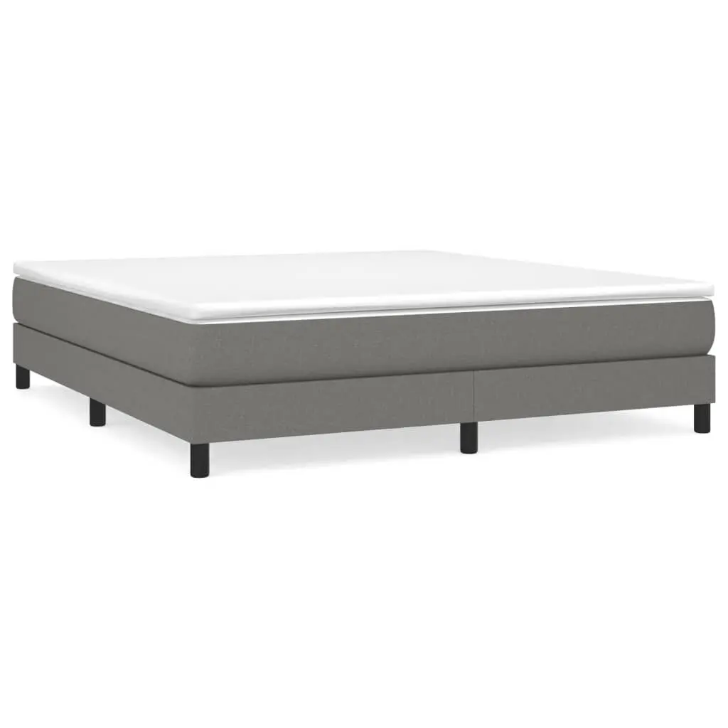 Bed Frame without Mattress Dark Gray King Size Fabric Platform Bed