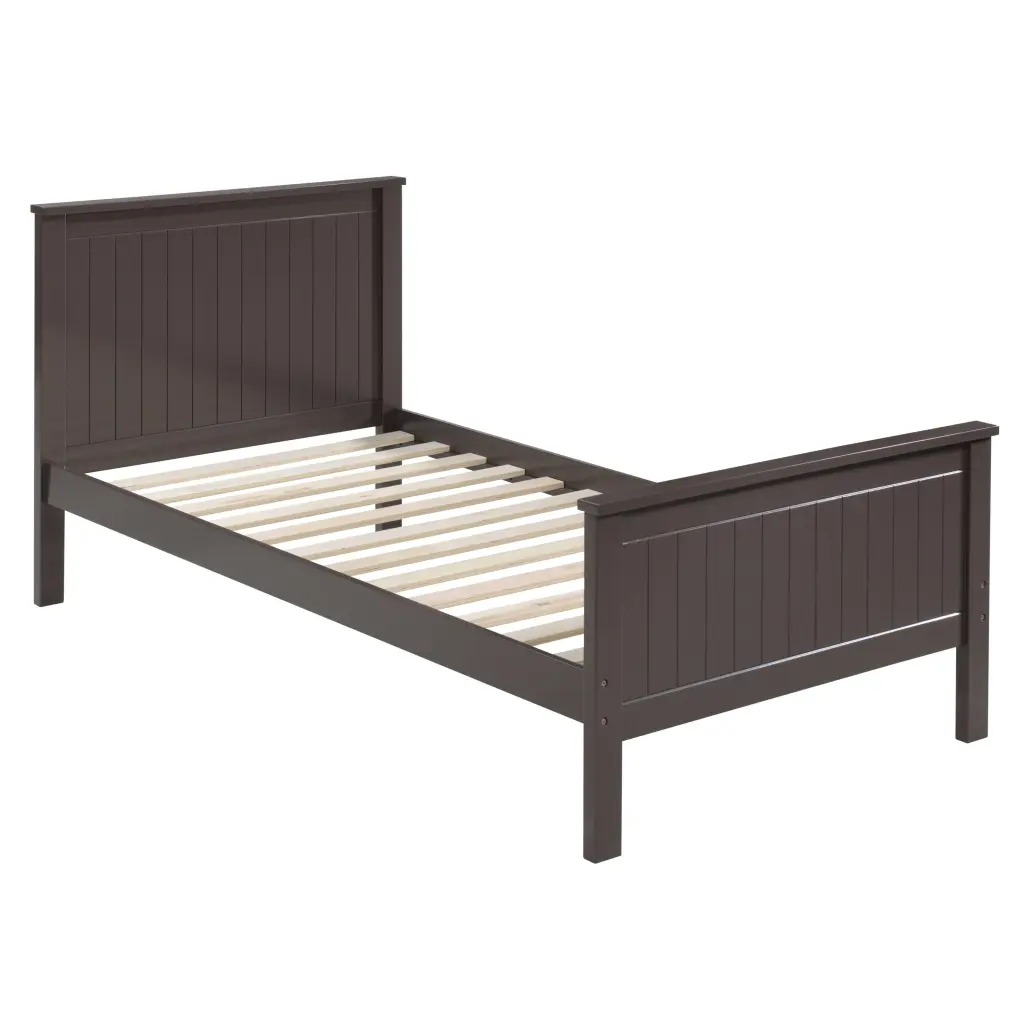 Chocolate Twin Platform Bed Box Spring Not Required Twin Chocolate Wood furniture max