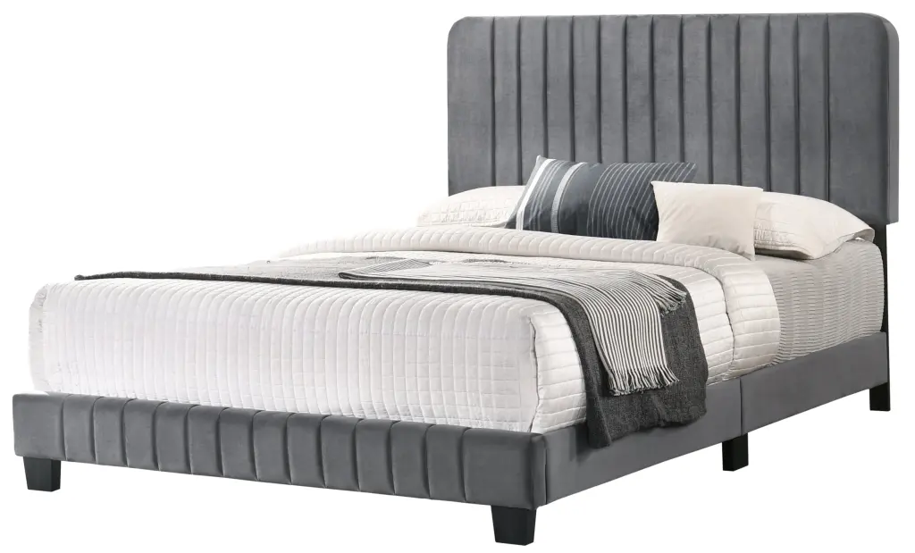 Lodi G0408 FB Up Full Bed Gray Foam Velvet glory furniture