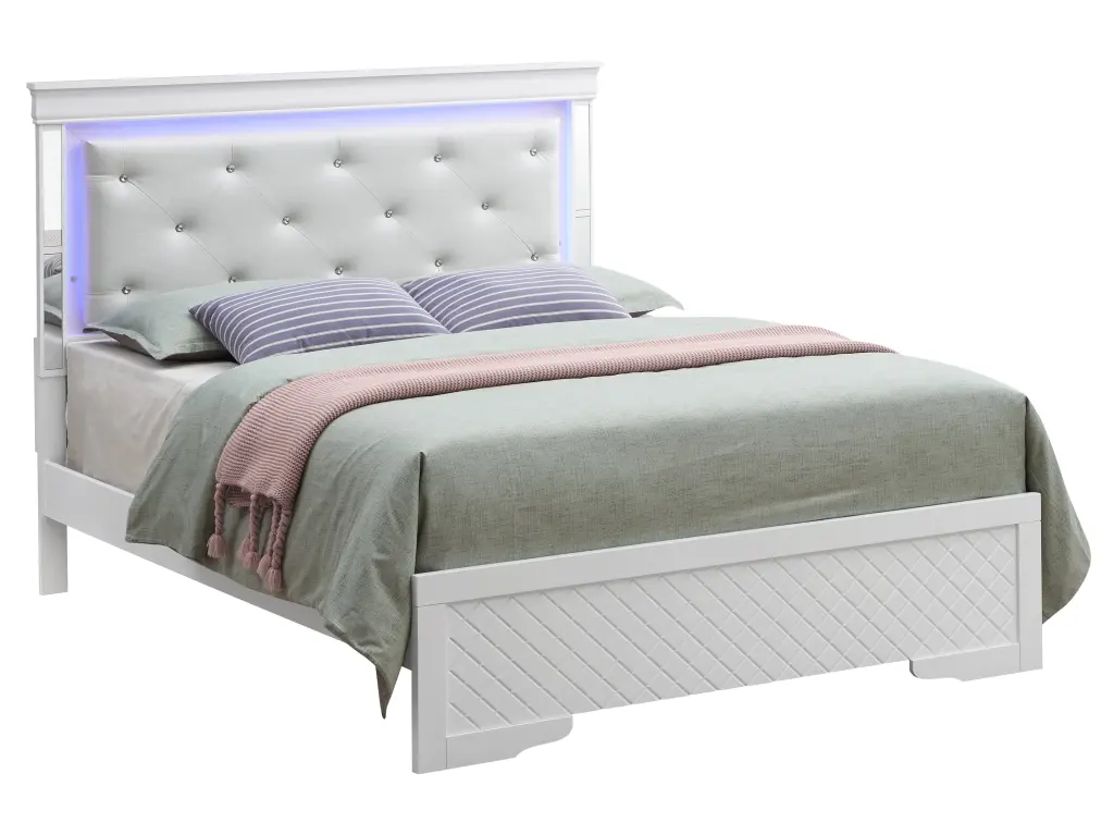 Verona G6790C KB3 King Bed Silver Champagne Finish Particle Board glory furniture