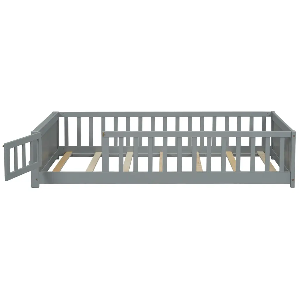 Twin Floor Platform Bed Built- Book Storage Rack inspirit