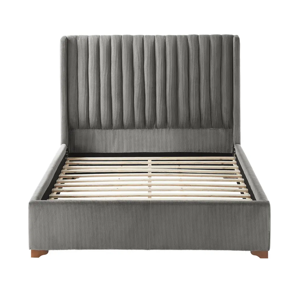Full Dimensions Modern Design Upholstered Queen Bed Frame Platform justone