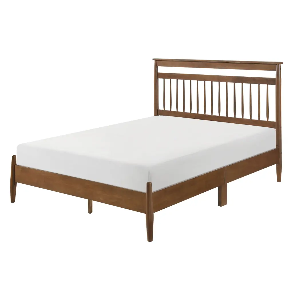 Transitional Design Queen Platform Bed Chestnut Finish Timber Frame Bedroom Furniture kanepe