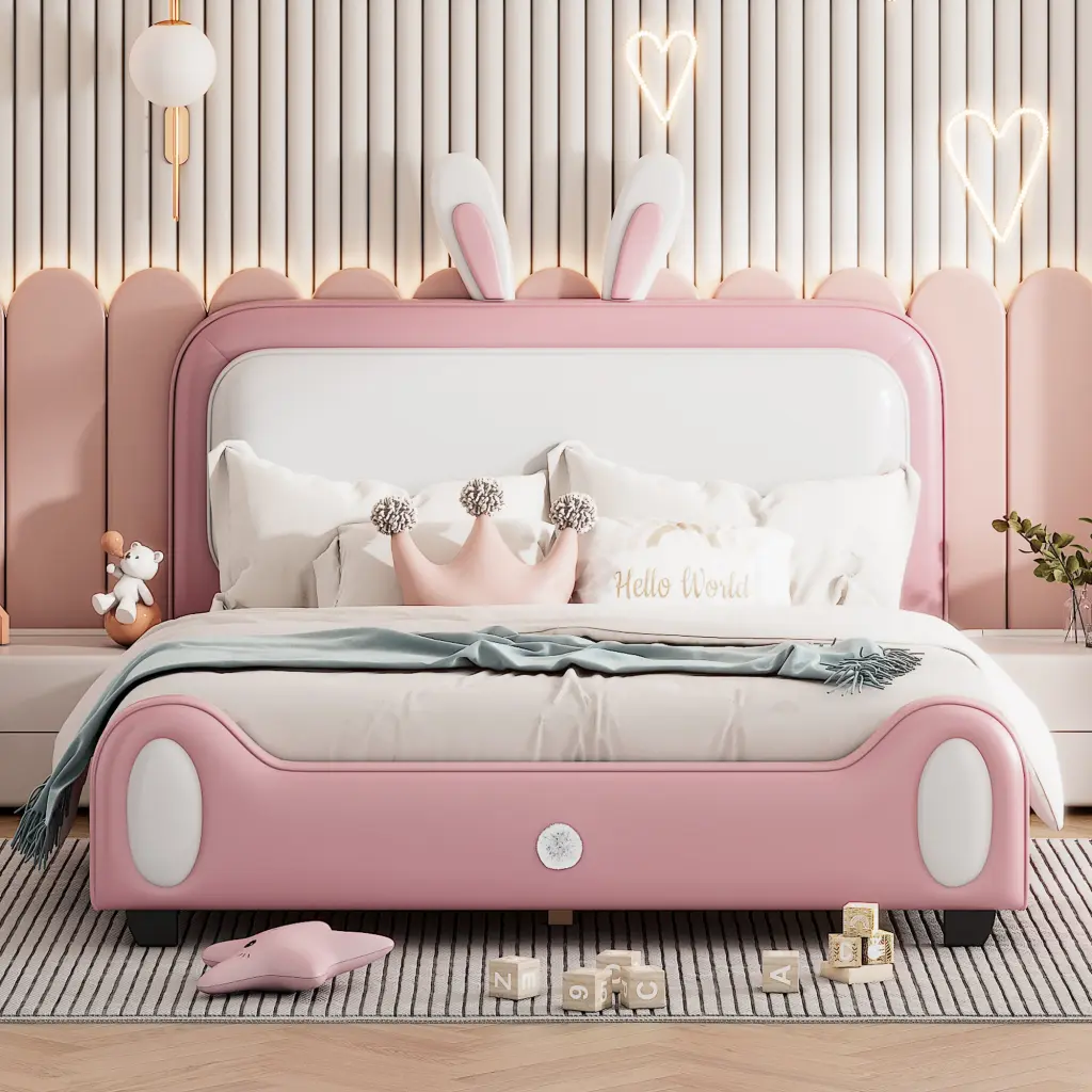 Full Size Upholstered Princess Platform Bed Rabbit Influence Design rnb