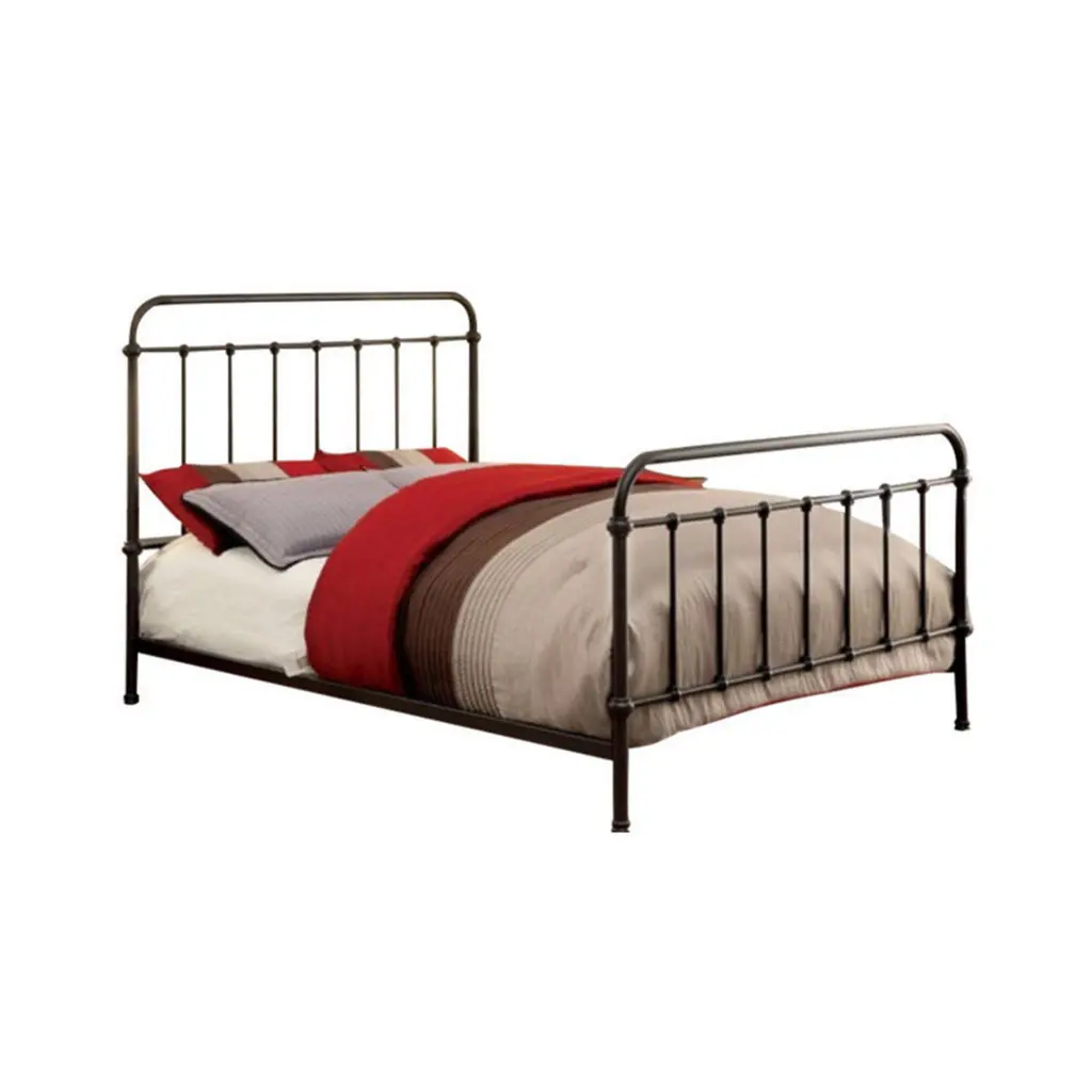 Metal Full Size Platform Bed Headboard and Footboard Deep Bronze royal hampton