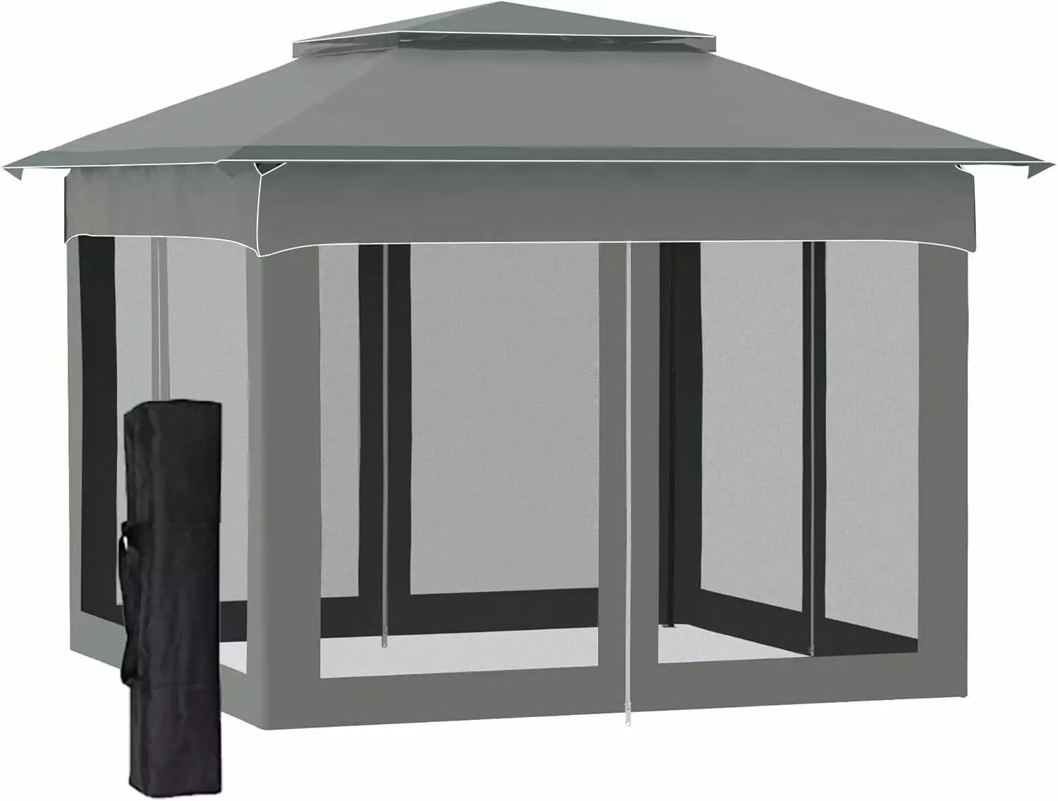 Outsunny 11x11 Feet Pop Up Canopy Tent Removable Zipper Netting Instant Shelter Outdoor Events