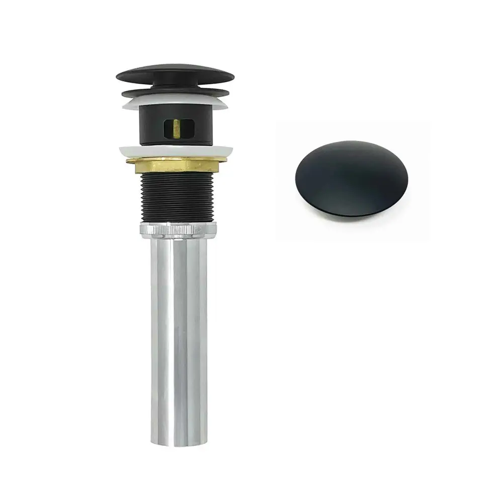 Lavatory Basin Pop-up Drain Overflow, Matte Onyx
