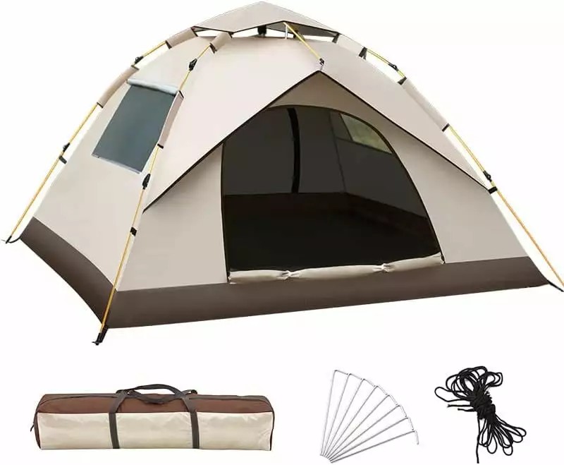 Camping Pop-up Tent Waterproof Outdoor Beach Tent Easy Setup 4 People Portable Lightweight