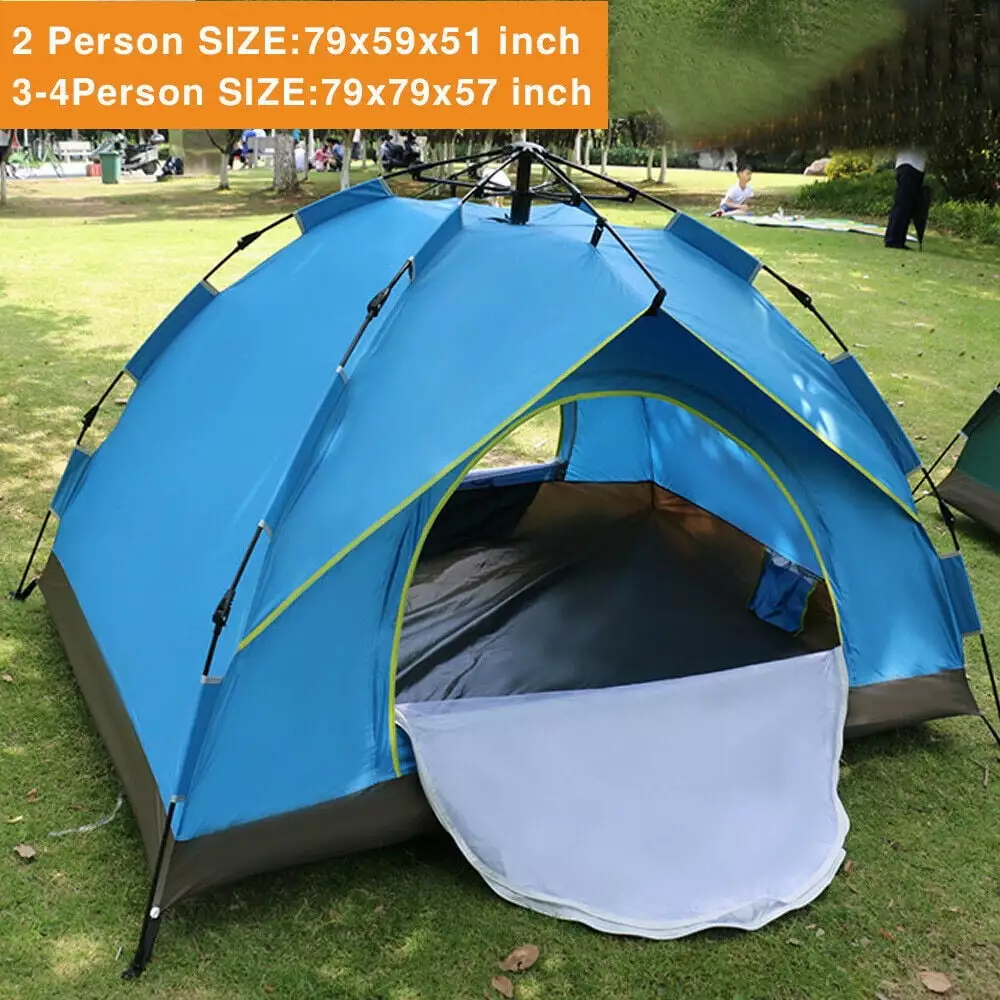DODOING Instant Pop Up Tent 2-4 Person Waterproof Windproof Automatic Camping Hiking Travel 2p