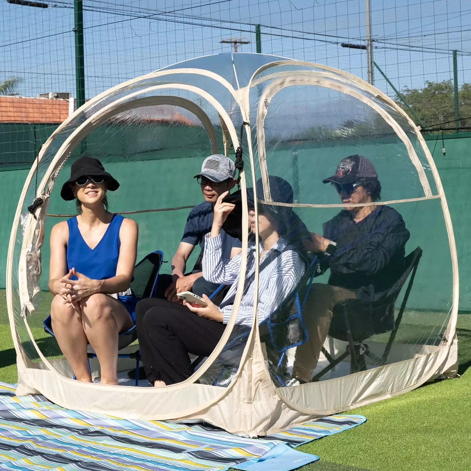 EighteenTek Four-Person Weatherproof Pop-Up Sports Pod Tent Shelter Outdoor Camping 40x40x62h