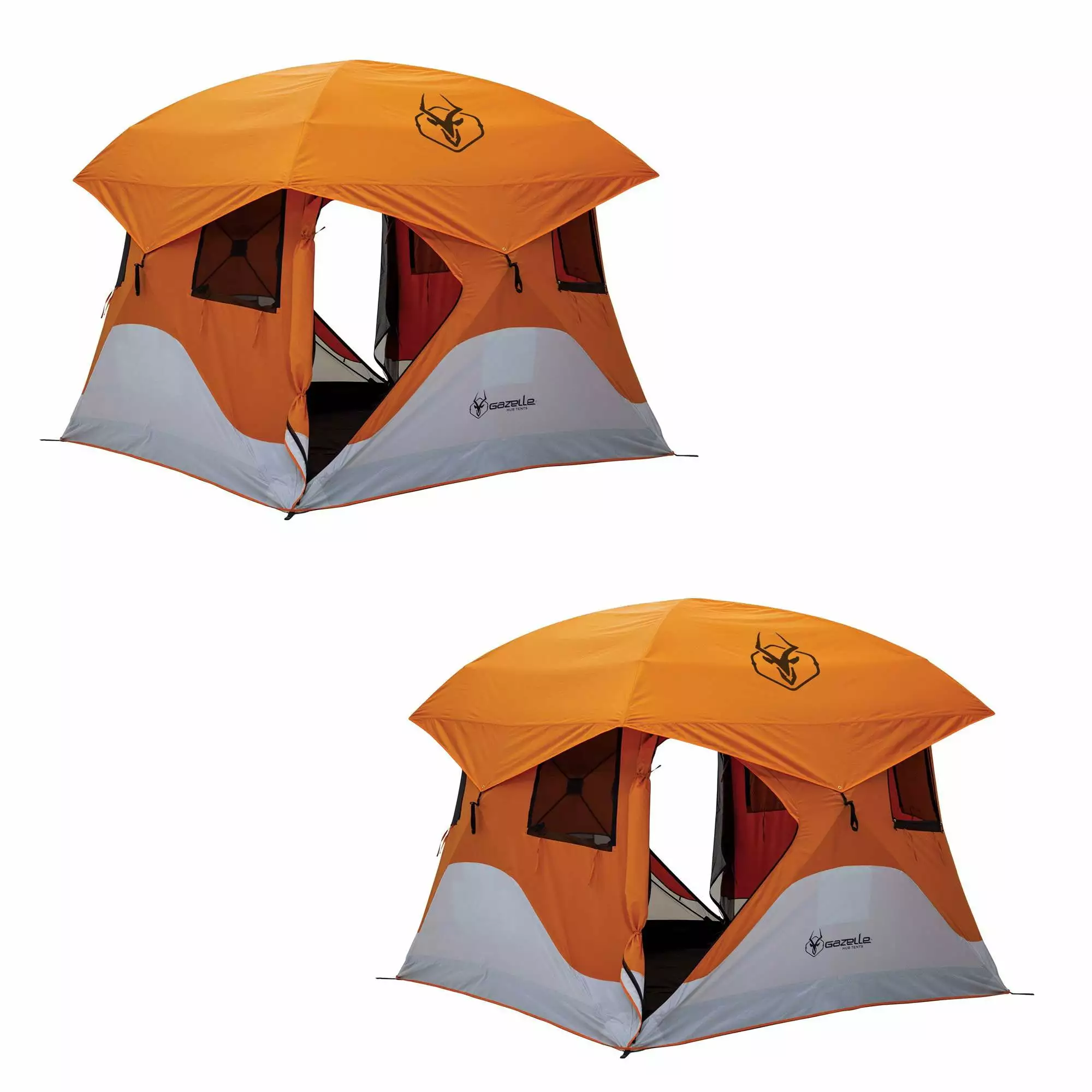 Gazelle T4 94x94 4 Person Pop Up Camping Hub Tent Removable Floor 2 Pack