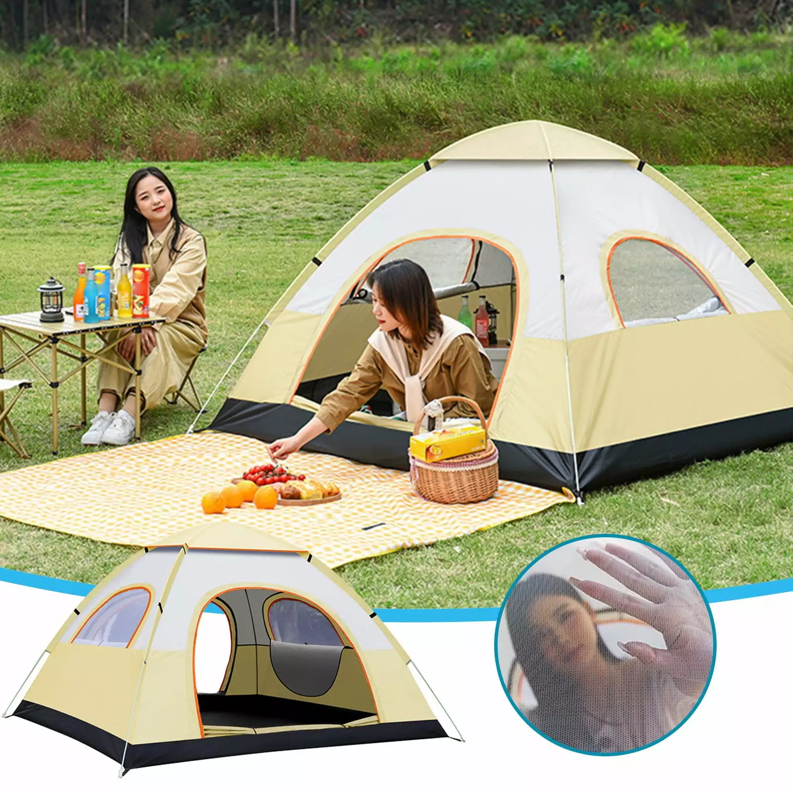 Kayannuo Automatic Camping Tent 2-Second Setup Rain Sun Protection Free Size Home Essentials