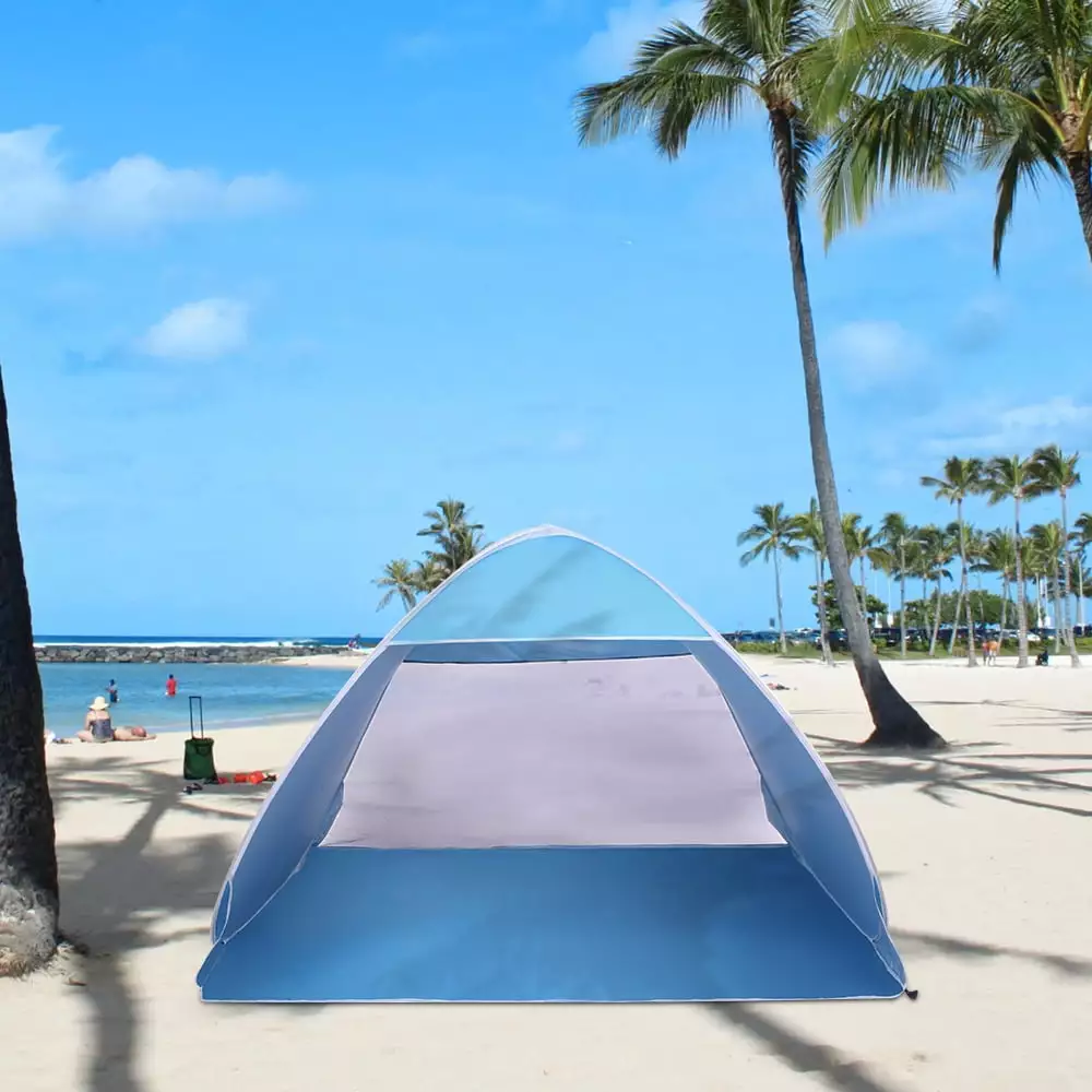 2-3 Person Pop Up Beach Tent Automatic Sun Shelter Fishing and Outdoor Activities