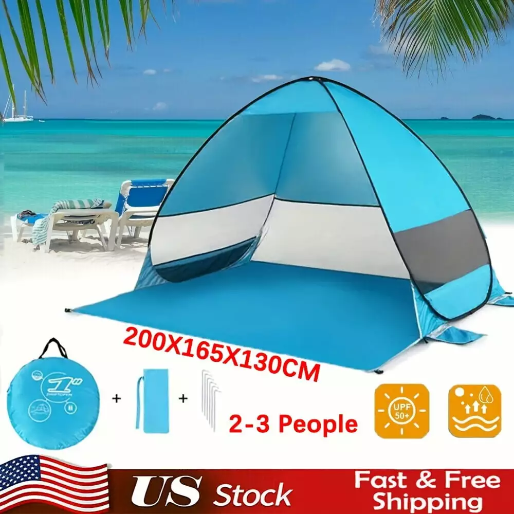Pop Up Beach Tent Portable Sun Shade Shelter Outdoor Camping Fishing Canopy Blue
