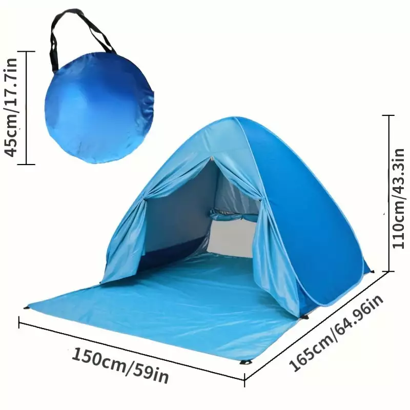Quick and Easy Beach Tent Instantly Set Up 2 Seconds Outdoor Sun Protection and Camping