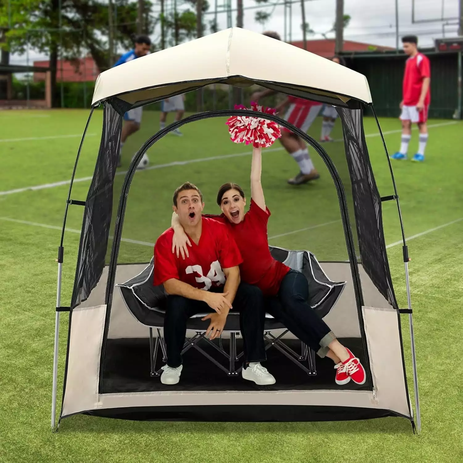 Slsy Sport Tent Removable Top Cover, Sealed Floor, Weather Proof Pod, Mesh Windows, 1-2 Person Mesh