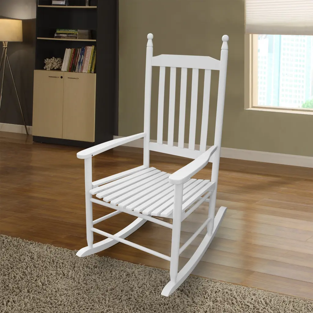 Timberen Porch Rocker Chair White Solid Timber Without Mat leisure home -jy