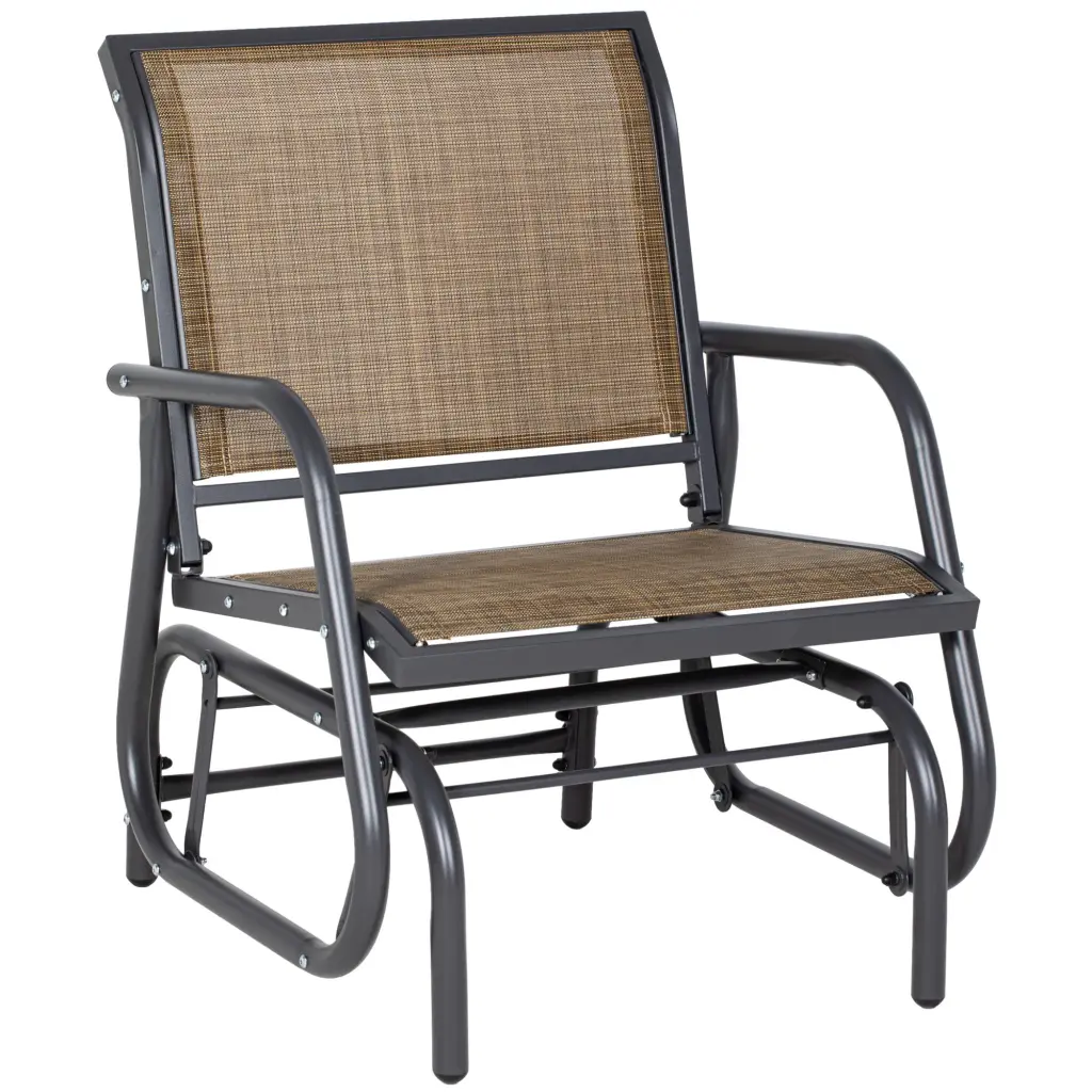 Outsunny Porch Glider Metal Frame Swing Glider Chair Mesh Material aosom business